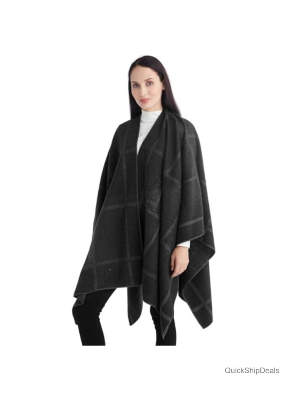 Womens Soft Warm Poncho Shawl Wrap Open Front Cape Cardigan Fall Winter Spring